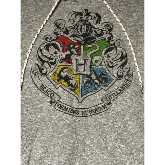 Harry Potter womens M Hogwarts Crest Grey Hoodie - Picture 7 of 16
